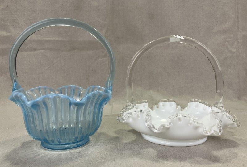 Two Fenton Glass Baskets