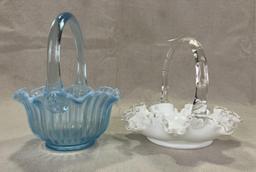Two Fenton Glass Baskets