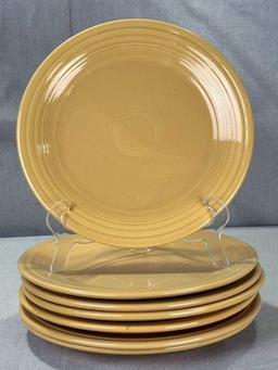 Set of Seven Fiesta Ware Mustard Plates