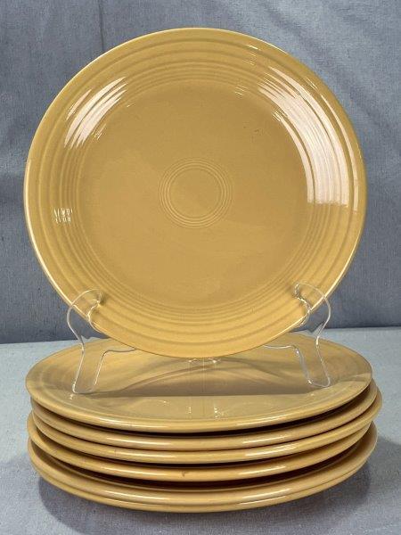 Set of Seven Fiesta Ware Mustard Plates