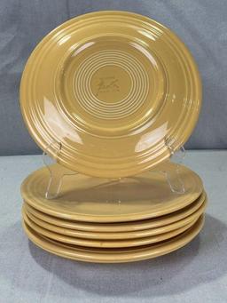 Set of Seven Fiesta Ware Mustard Plates