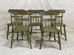 Group of Five Polychromed Fancy Chairs