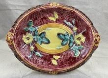 Majolica Platter with Floral Decoration