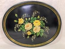 Large Hand-Painted Papier-Mâché Tray