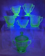 Six Pieces of Uranium Glass
