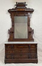 Fine Walnut Victorian Eastlake Dresser