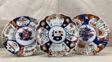 Group of Three Imari Plates with Floral Decoration