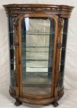 R.J. Horner Carved Oak China Cabinet with Griffins