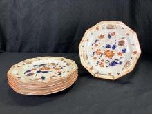 Set of Six 19th Century Wedgwood Imari Octagonal Plates