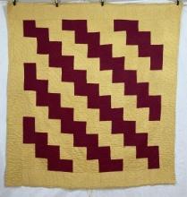 "Eye Dazzler" Quilt with Yellow and Red Pattern