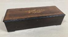 Large Inlaid Wooden Box with Bird Motif