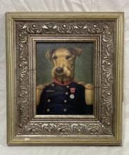 Oil on Canvas, Terrier in Military Uniform