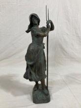 Large Early Dutch Bronze of a Woman