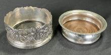 Pair of Silverplate Wine Coasters