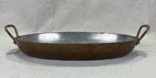 Williams Sonoma Copper Oval Pan with Brass Handles