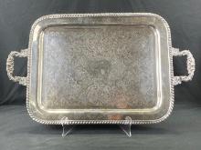 Large Silverplate Footed Tray