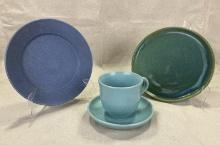 W.J. â€œBillâ€� Gordy Art Pottery Cup and Plates