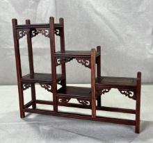 Asian Miniature Step Rosewood Shelves