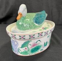 Chinese Porcelain Duck Tureen