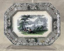19th Century Polychrome Transferware Platter