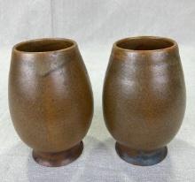 Pair of W.J. Gordy Mountain Gold Footed Tumblers