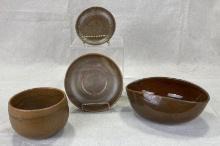 Group of Three W.J. Gordy Pottery Tableware Pieces