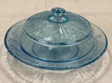 Federal Depression Glass Blue Butter Dish