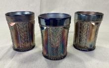 Set of Imperial Carnival Glass Iridescent Tumblers