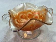 Dugan Marigold Carnival Glass Candy Dish