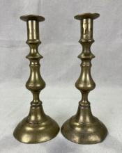 Pair of 19th Century Brass Candlesticks