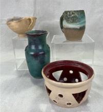 Group of Four Art Pottery Vessels