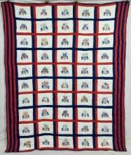 Patriotic Quilt with State Flowers