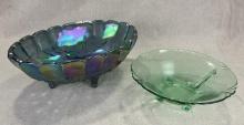 Two Carnival Glass Serving Bowls