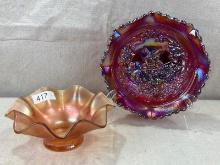 Iridescent Carnival Glass Dishes