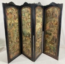 Four-Panel Decoupage Screen