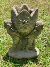 Concrete Planter with Putti Figures and Floral Motif