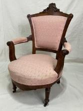 Carved Victorian Armchair