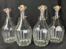 Set of Four Hand-Blown Bar Bottles