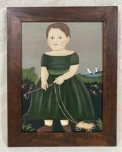 V. Schlicher, Folk Art Painting of Young Child