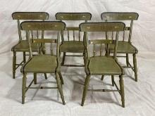 Group of Five Polychromed Fancy Chairs