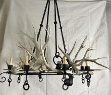 Antler and Wrought Iron Chandelier
