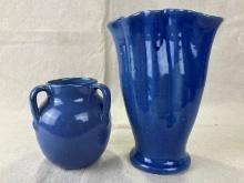 W.J. Gordy Blue Glazed Art Pottery Vases