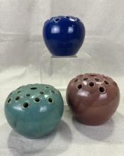 Group of Three W.J. Gordy Flower Frogs
