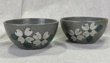Pair of W.J. Gordy Dogwood-Decorated Bowls