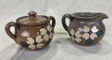 W.J. Gordy Dogwood-Decorated Creamer and Sugar