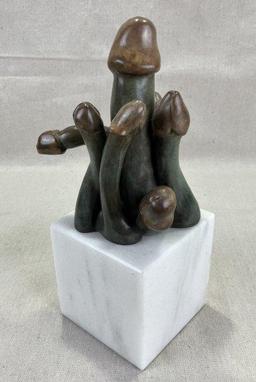 Theo (New York Artist) Bronze Mushroom Cluster