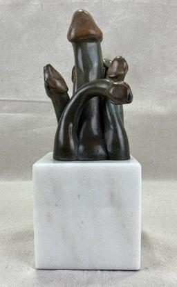 Theo (New York Artist) Bronze Mushroom Cluster