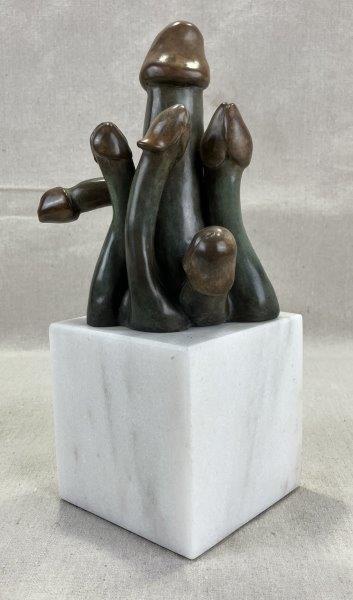 Theo (New York Artist) Bronze Mushroom Cluster