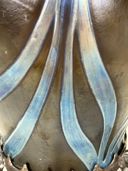 Art Glass Vase with Silverplate Base