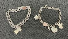 Two Sterling Silver Charm Bracelets